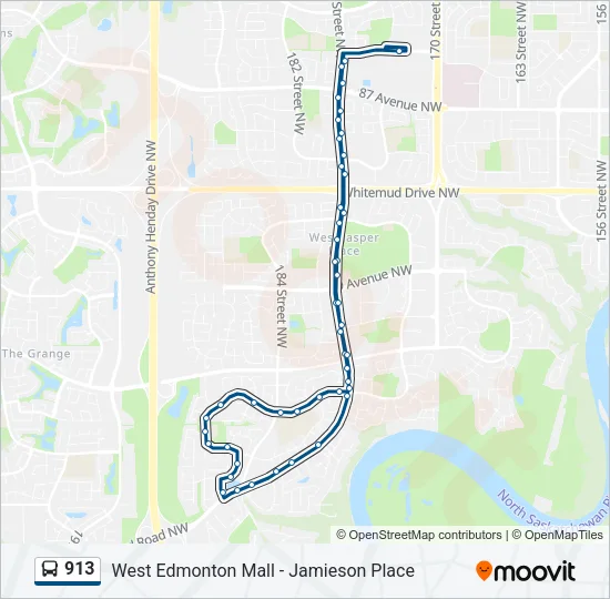 913 Bus Line Map