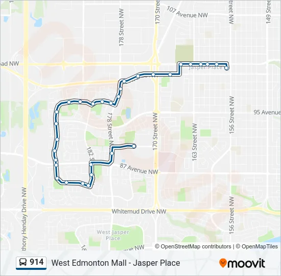 914 Bus Line Map
