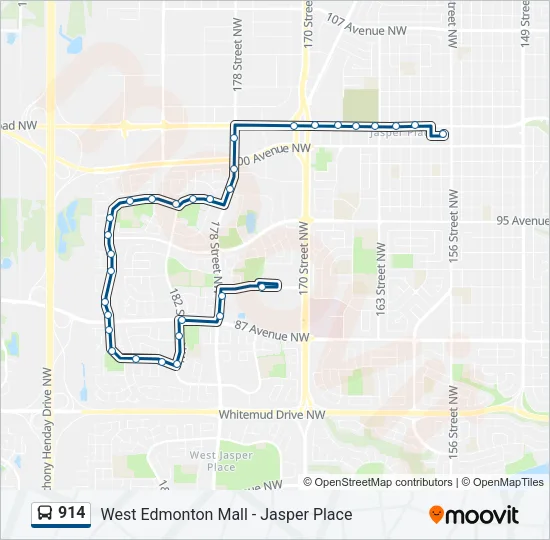 914 Bus Line Map