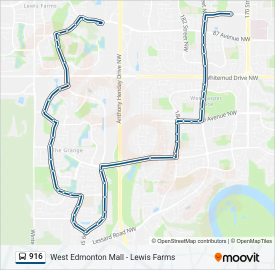 916 Bus Line Map