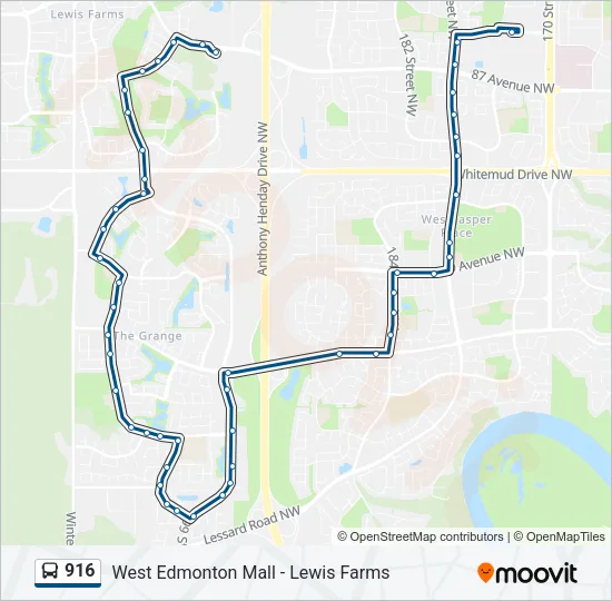 916 Bus Line Map