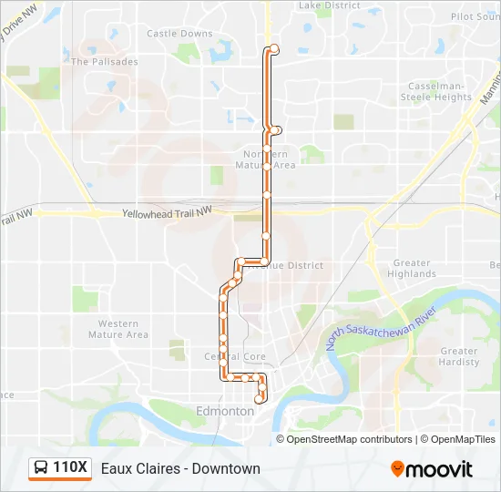 110X Bus Line Map
