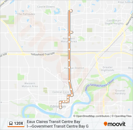 120X Bus Line Map