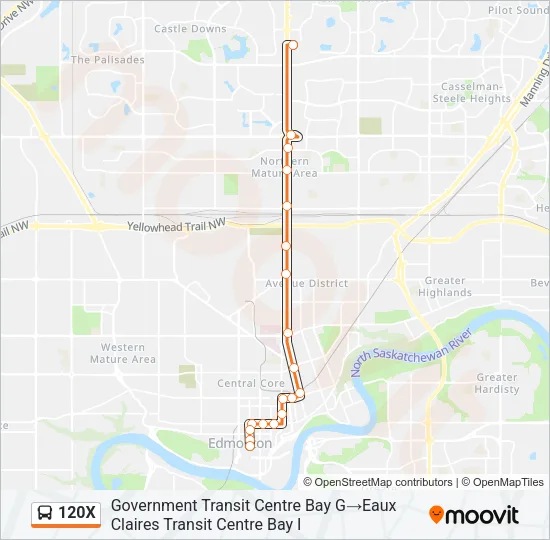 120X Bus Line Map