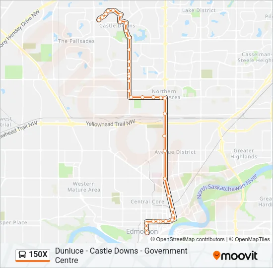 150X Bus Line Map