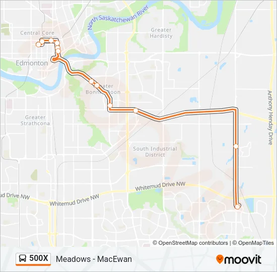 500X Bus Line Map