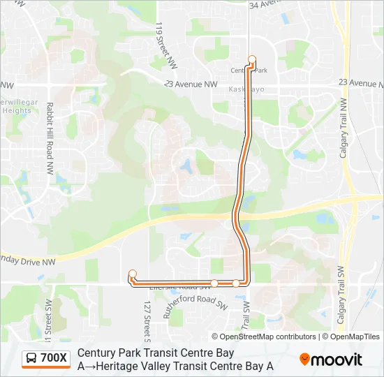 700X Bus Line Map