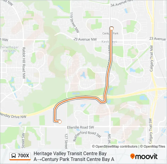 700X Bus Line Map