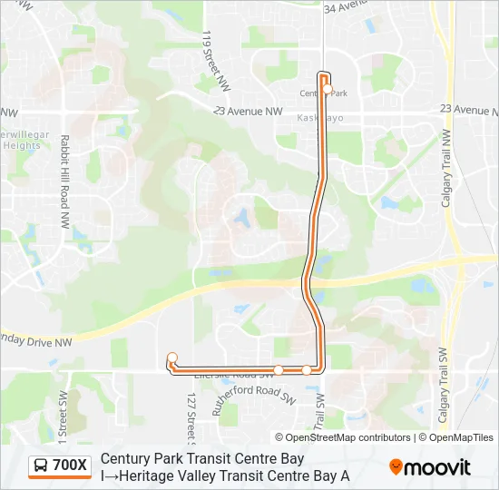 700X Bus Line Map
