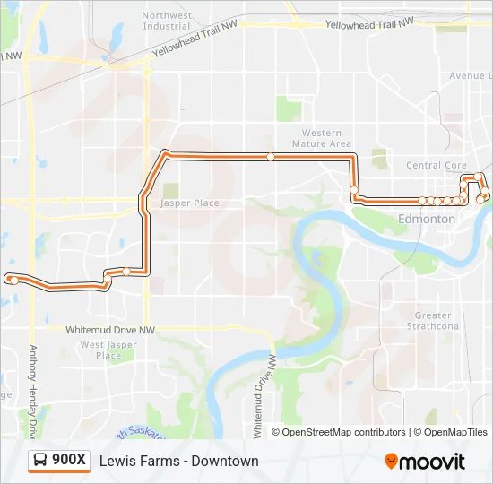 900X Bus Line Map