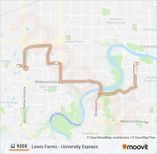 920X Bus Line Map