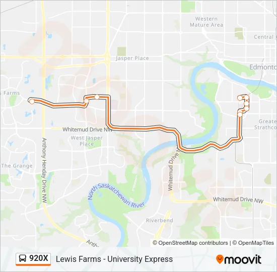 920X Bus Line Map
