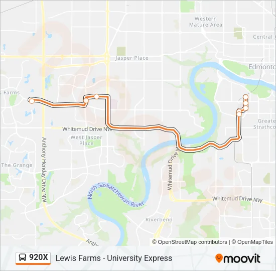 920X Bus Line Map