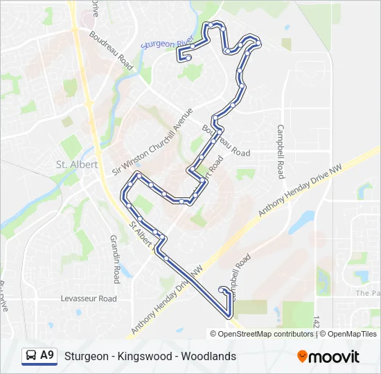 A9 Bus Line Map