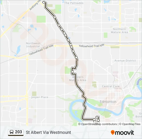 203 Bus Line Map