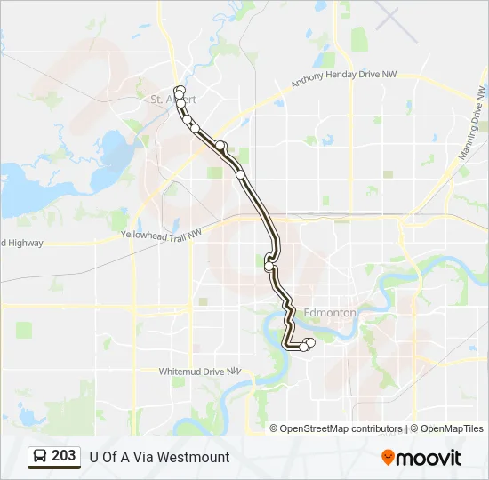 203 Bus Line Map