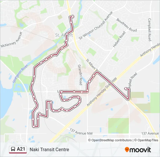A21 Bus Line Map