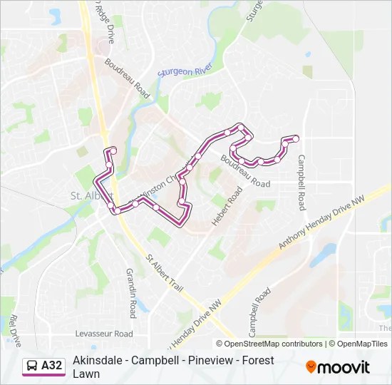 A32 Bus Line Map