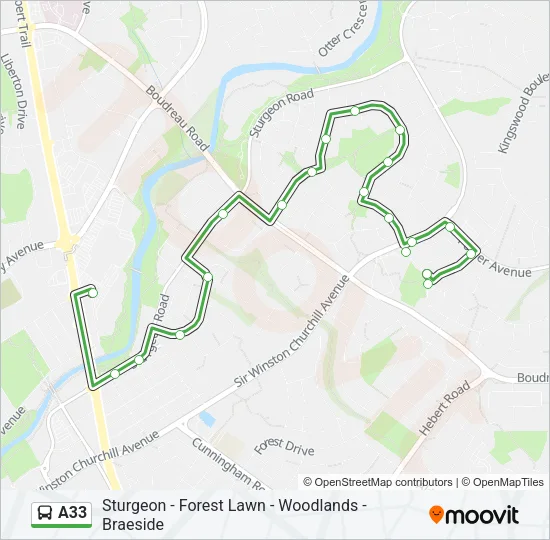 A33 Bus Line Map
