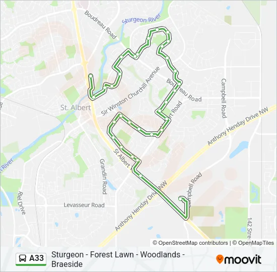 A33 Bus Line Map