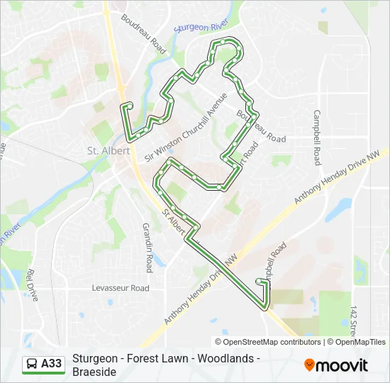 A33 Bus Line Map
