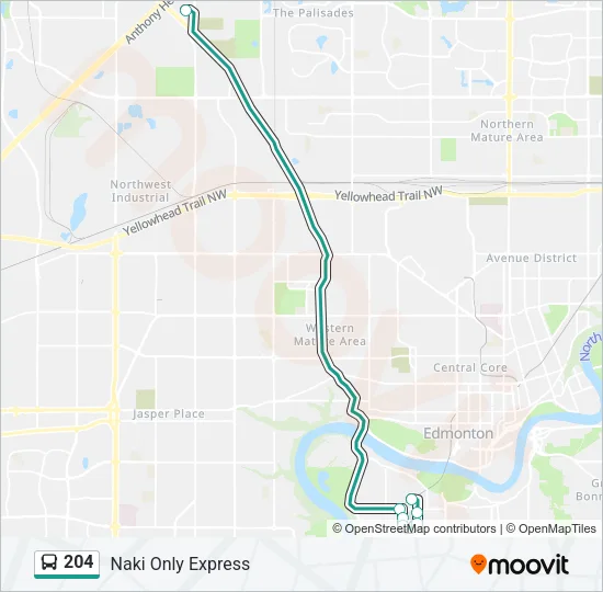 204 Bus Line Map