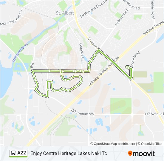 A22 Bus Line Map