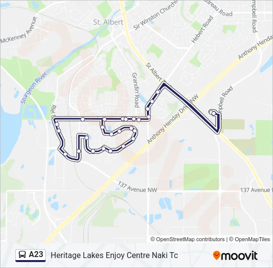 A23 Bus Line Map