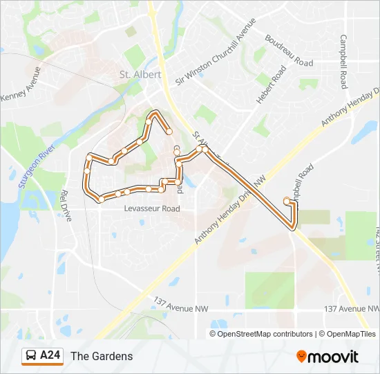 A24 Bus Line Map