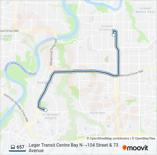657 Bus Line Map