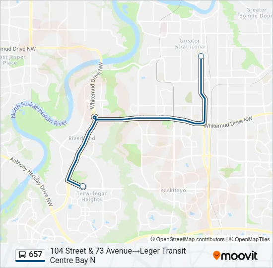 657 Bus Line Map