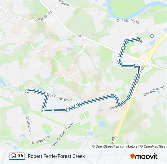 36 Bus Line Map