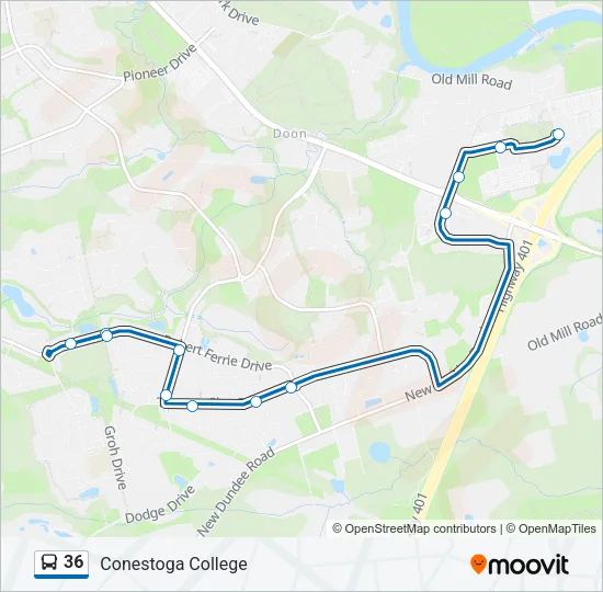 36 Bus Line Map