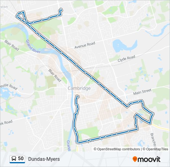 50 Bus Line Map