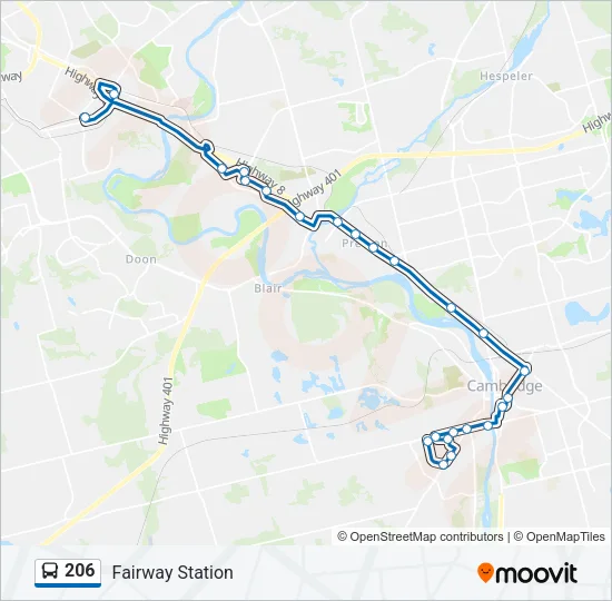 206 Bus Line Map