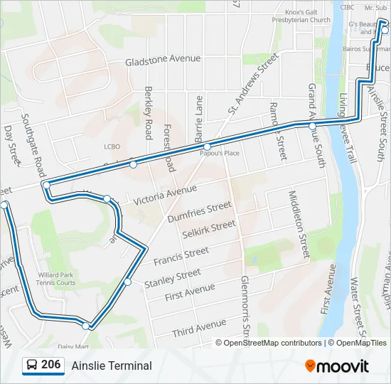 206 Bus Line Map