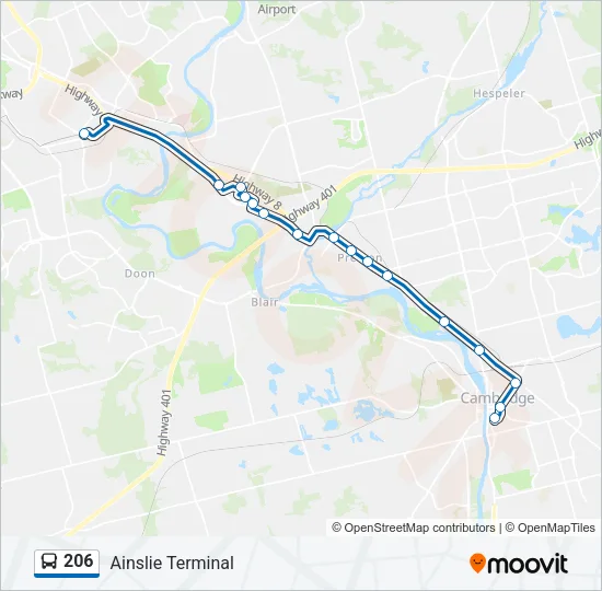 206 Bus Line Map