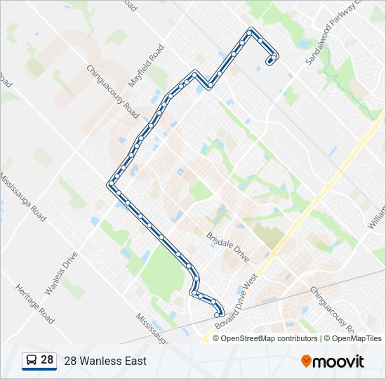 28 Bus Line Map