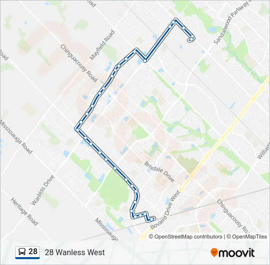 28 Bus Line Map