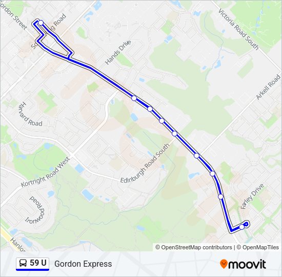 59 U Bus Line Map