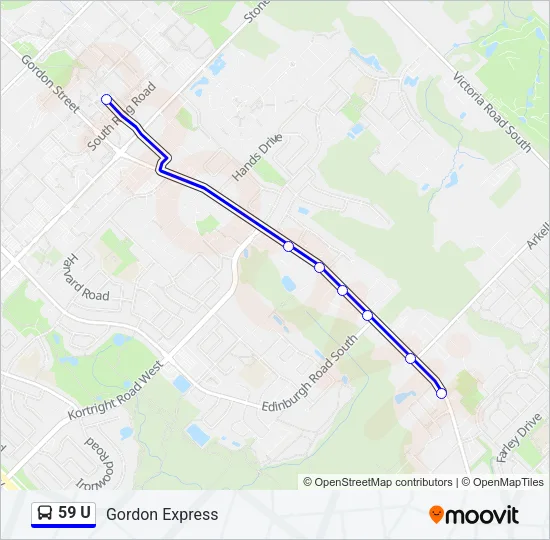 59 U Bus Line Map