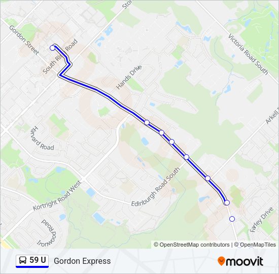 59 U Bus Line Map