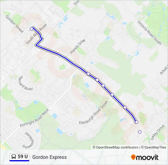59 U Bus Line Map