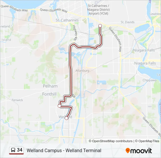 34 Bus Line Map
