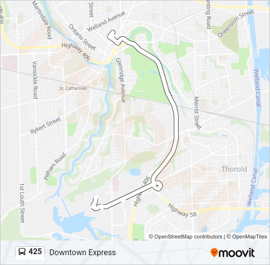 425 Bus Line Map