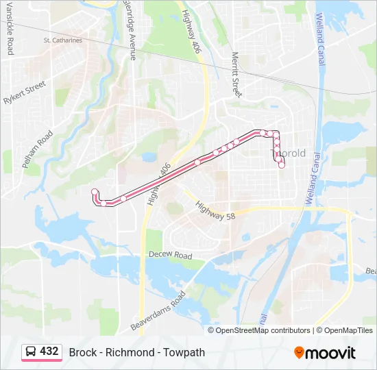 432 Bus Line Map