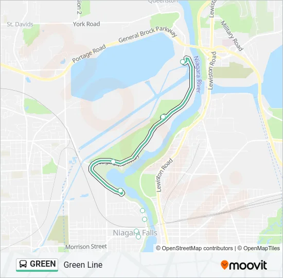 GREEN Bus Line Map