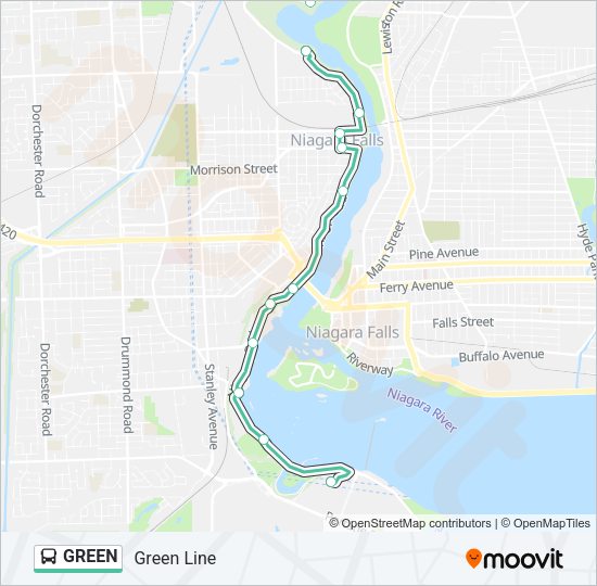 GREEN Bus Line Map