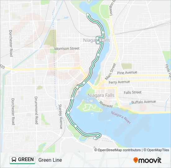 GREEN Bus Line Map