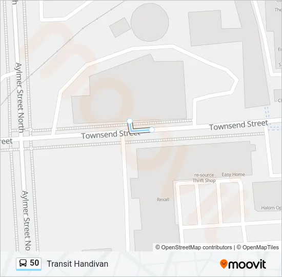 Plan de la ligne 50 de bus